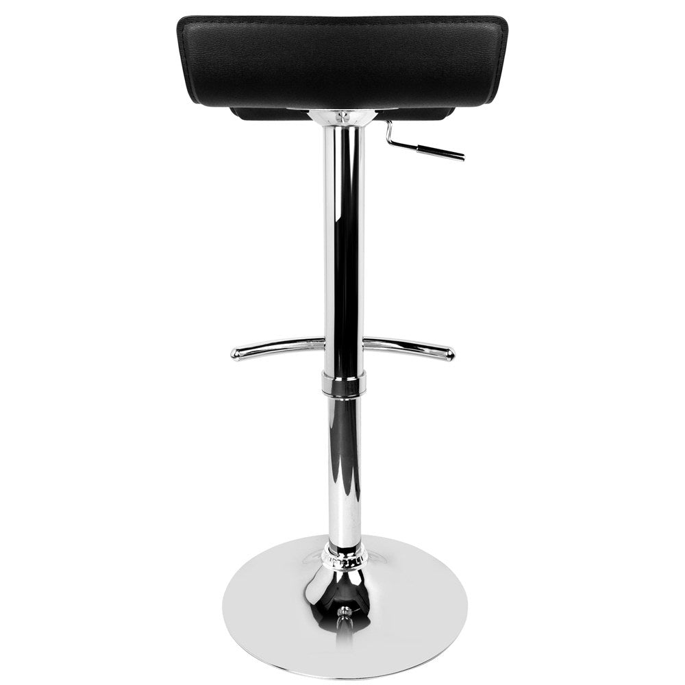 Set of 2 PU Leather Wave Style Bar Stools - Black - image5