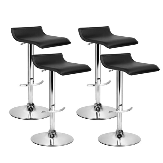 set of 4 Bar Stools SENA Kitchen Swivel Bar Stool PU Leather Chairs Gas Lift Black - image1