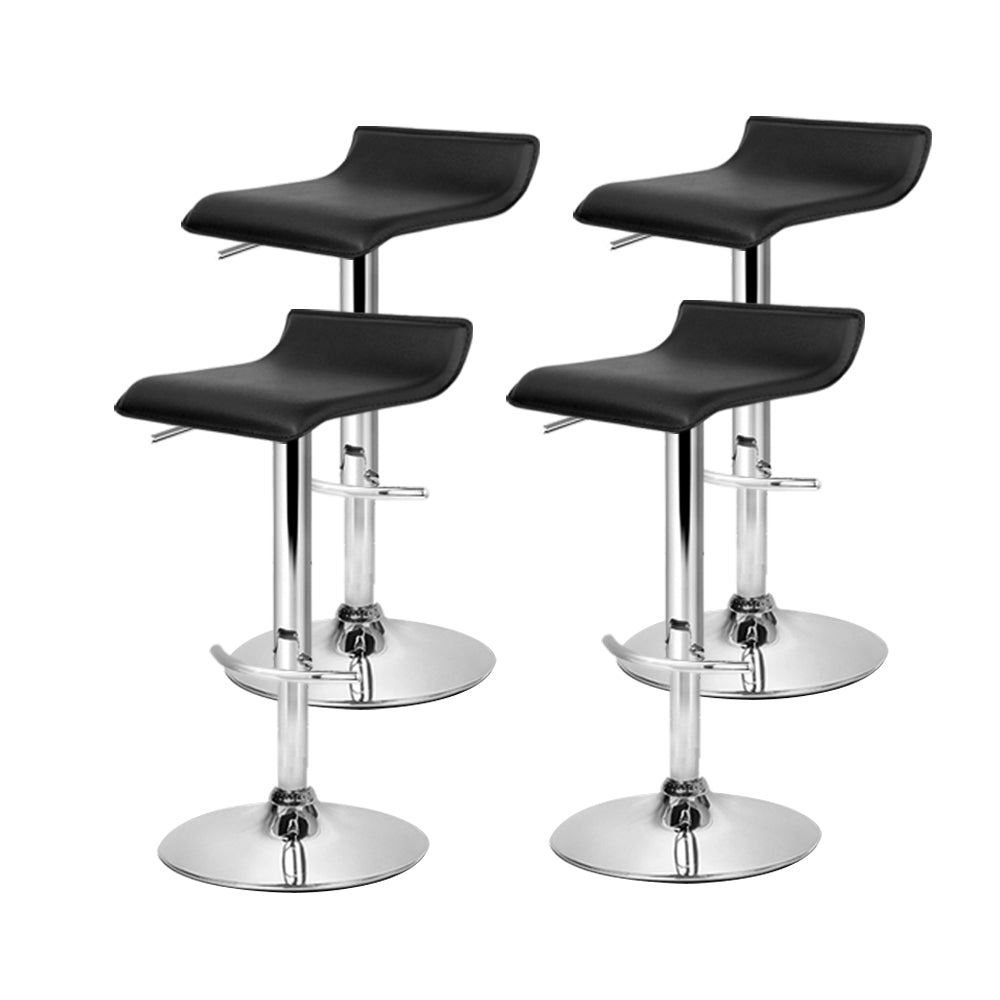 set of 4 Bar Stools SENA Kitchen Swivel Bar Stool PU Leather Chairs Gas Lift Black - image3