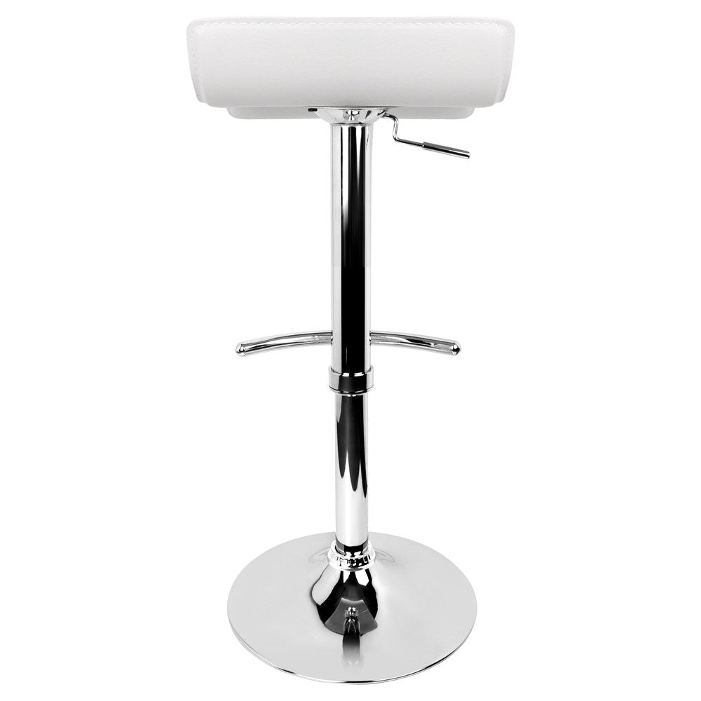 Set of 2 PU Leather Wave Style Bar Stools - White - image5