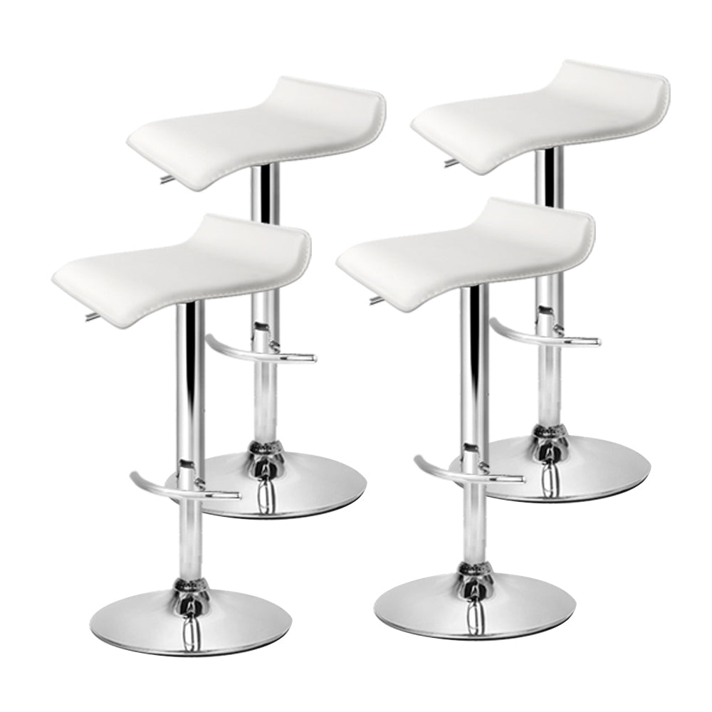 set of 4 Bar Stools SENA Kitchen Swivel Bar Stool PU Leather Chairs Gas Lift White - image3