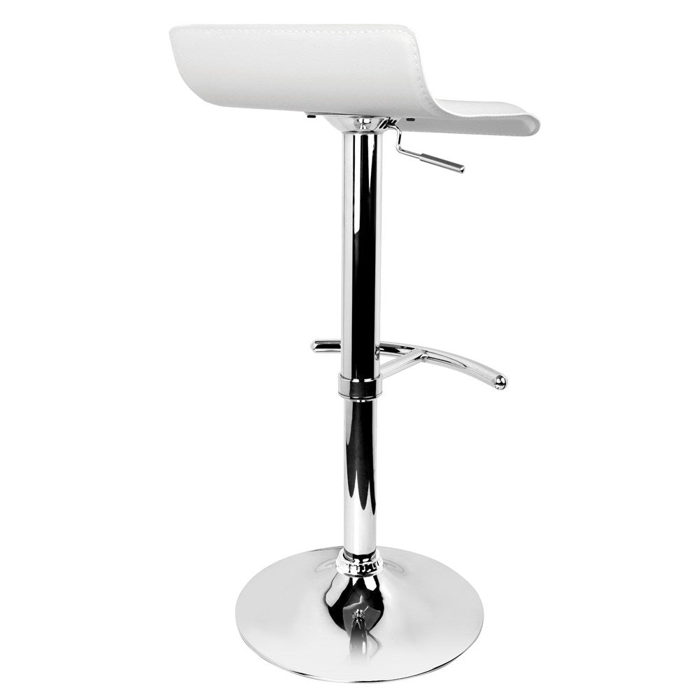 set of 4 Bar Stools SENA Kitchen Swivel Bar Stool PU Leather Chairs Gas Lift White - image4