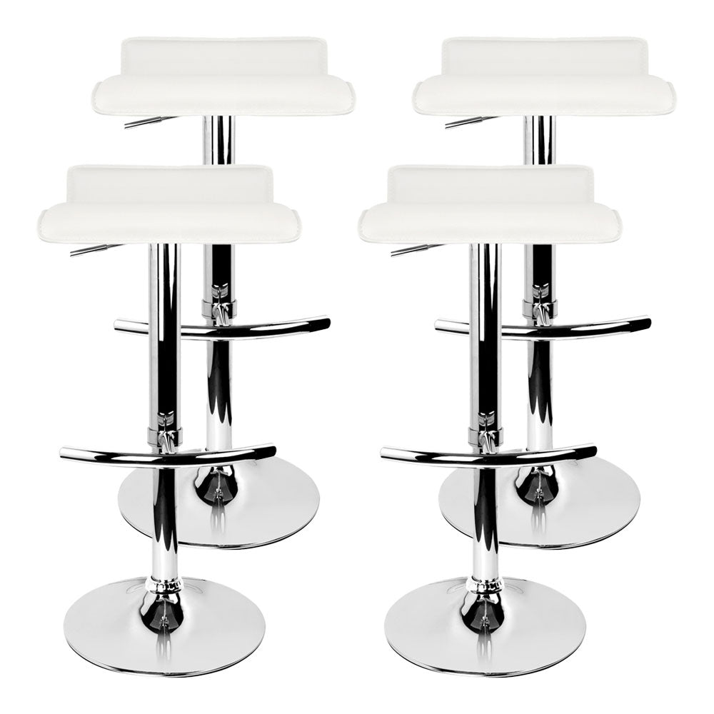 set of 4 Bar Stools SENA Kitchen Swivel Bar Stool PU Leather Chairs Gas Lift White - image6