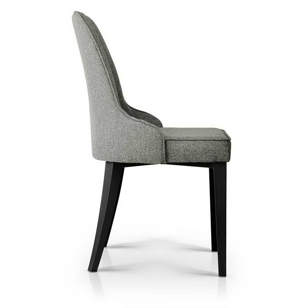 Set of 2 Fabric Dining Chairs - Grey - image4