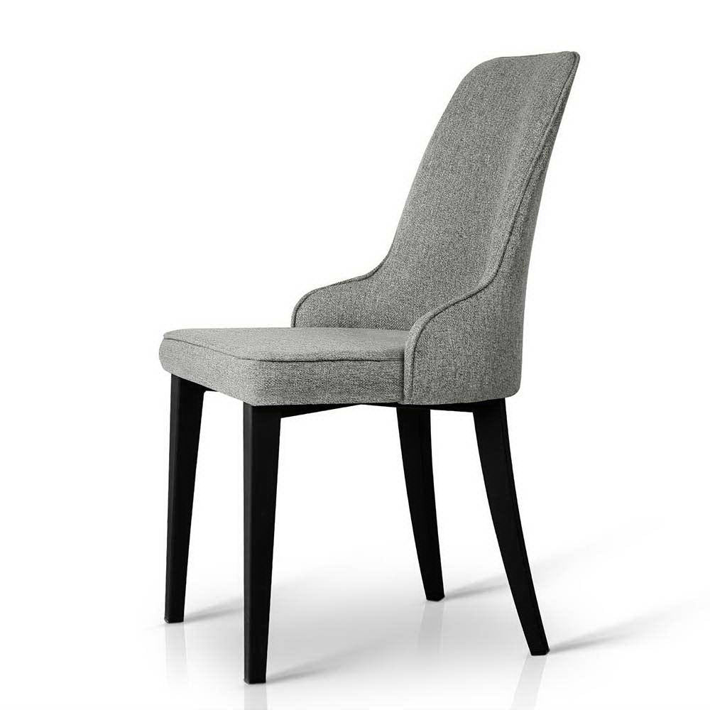 Set of 2 Fabric Dining Chairs - Grey - image5