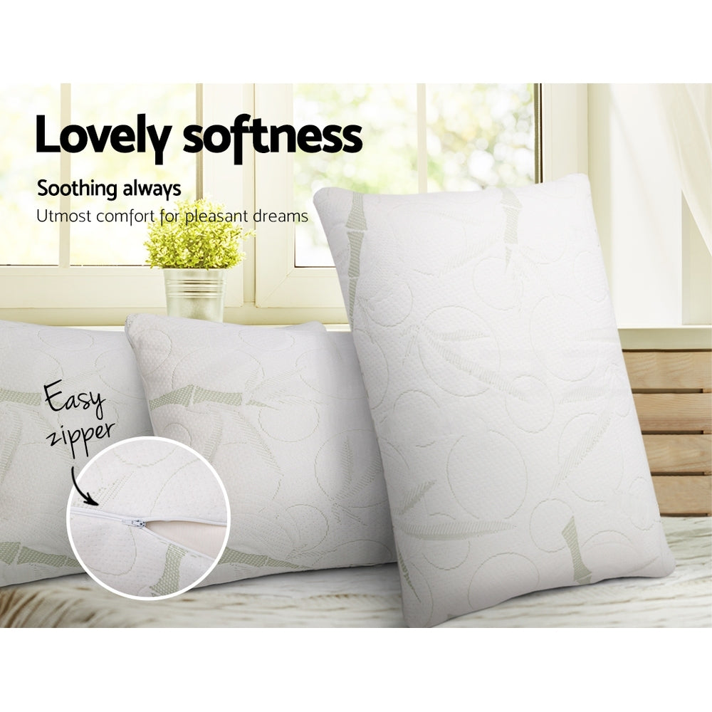 Bedding Set of 2 Bamboo Pillow with Memory Foam - image13