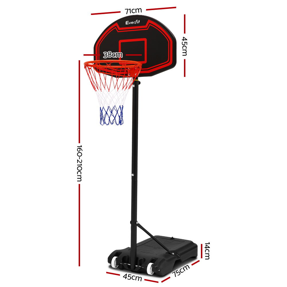 2.1M Adjustable Portable Basketball Stand Hoop System Rim Black - image2