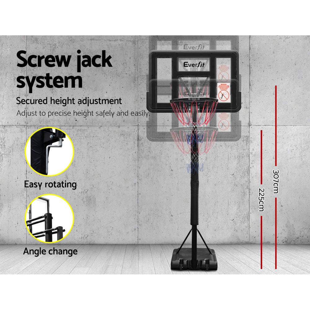 3.05M Basketball Hoop Stand System Ring Portable Net Height Adjustable Black - image5