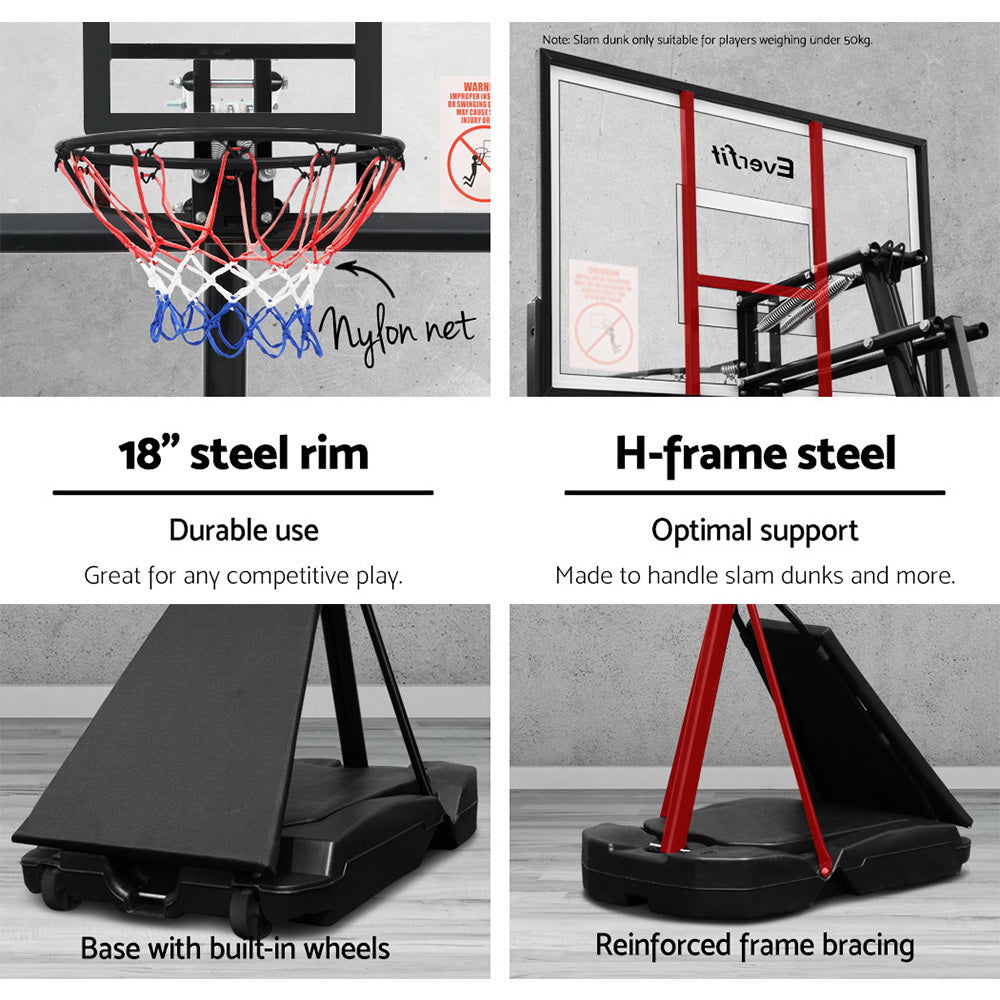 Pro Portable Basketball Stand System Ring Hoop Net Height Adjustable 3.05M - image4