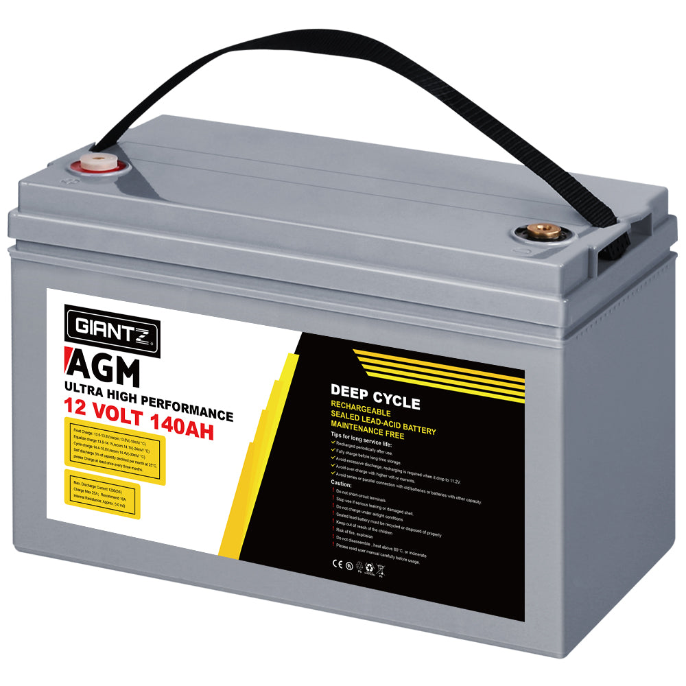 140Ah Deep Cycle Battery 12V AGM Marine Sealed Power Portable Box Solar Caravan Camping - image3