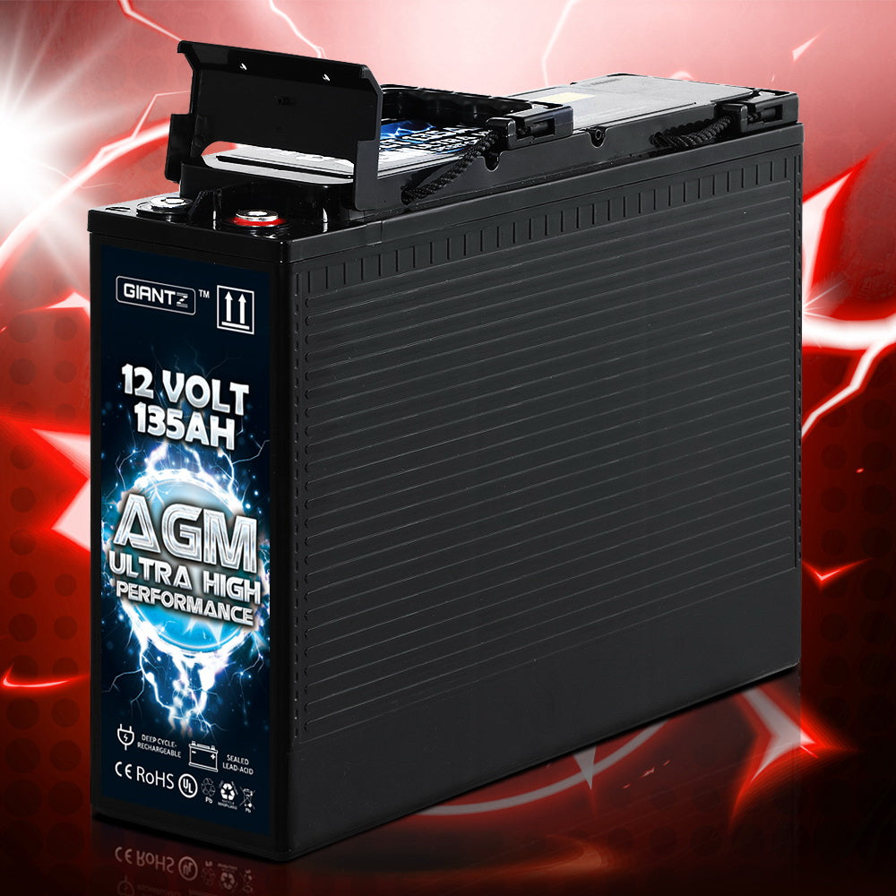 AGM Deep Cycle Battery 12V 135Ah Portable 4WD Sealed Marine Solar Slim - image7