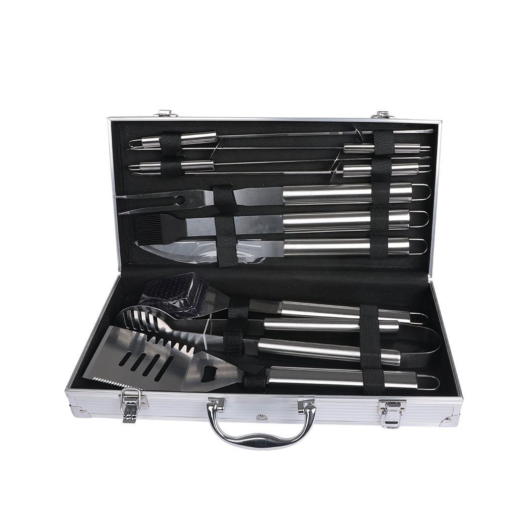 10Pcs Stainless Steel BBQ Tool Set Outdoor Barbecue Utensil Aluminium Grill Cook - image2