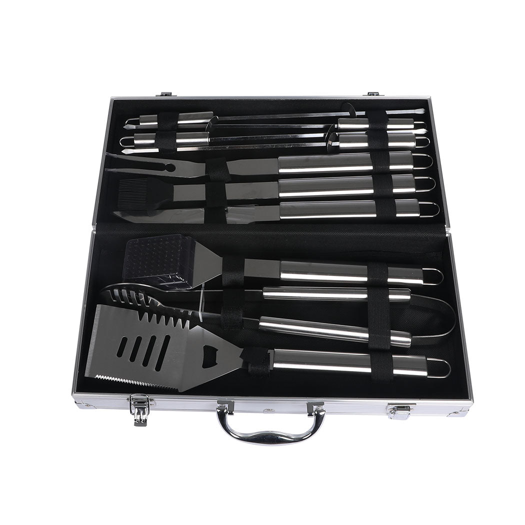 10Pcs Stainless Steel BBQ Tool Set Outdoor Barbecue Utensil Aluminium Grill Cook - image5