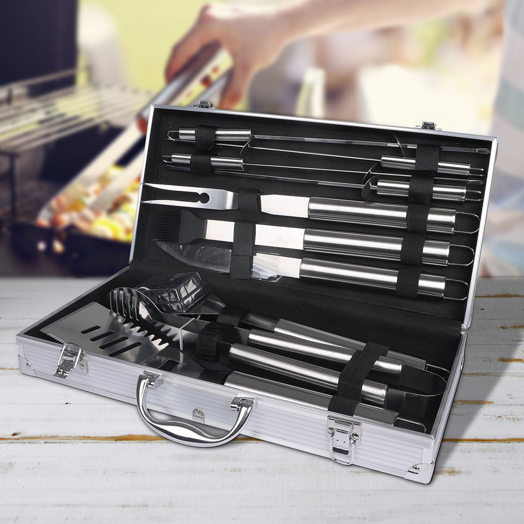 10Pcs Stainless Steel BBQ Tool Set Outdoor Barbecue Utensil Aluminium Grill Cook - image7