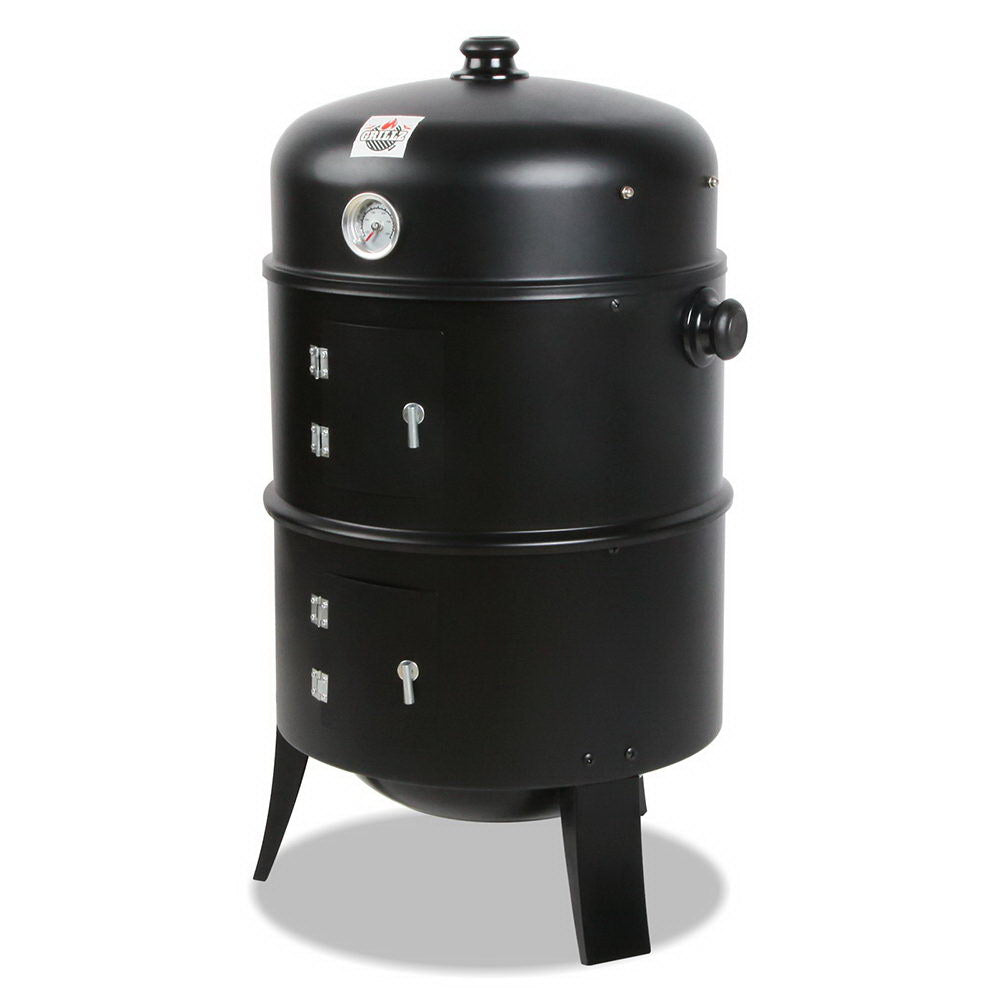 Grillz 3-in-1 Charcoal BBQ Smoker - Black - image1