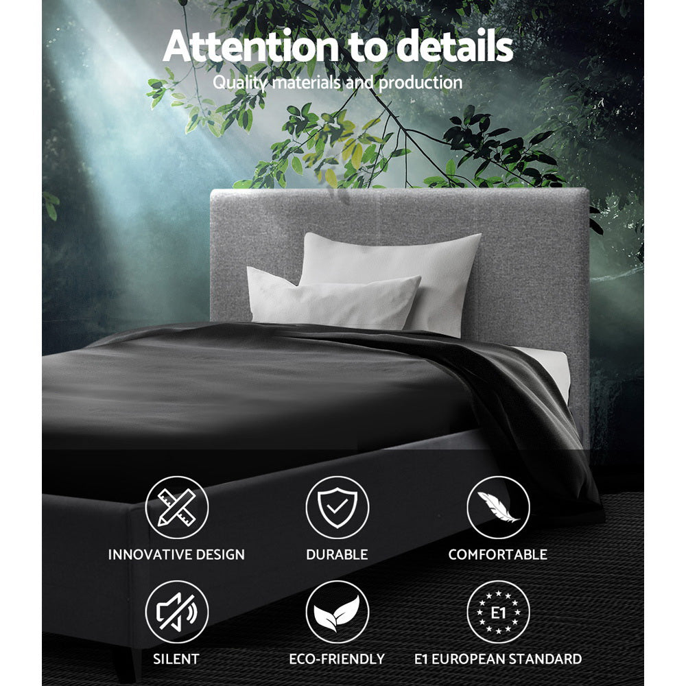 Bed Frame Fabric - Grey Single - image3