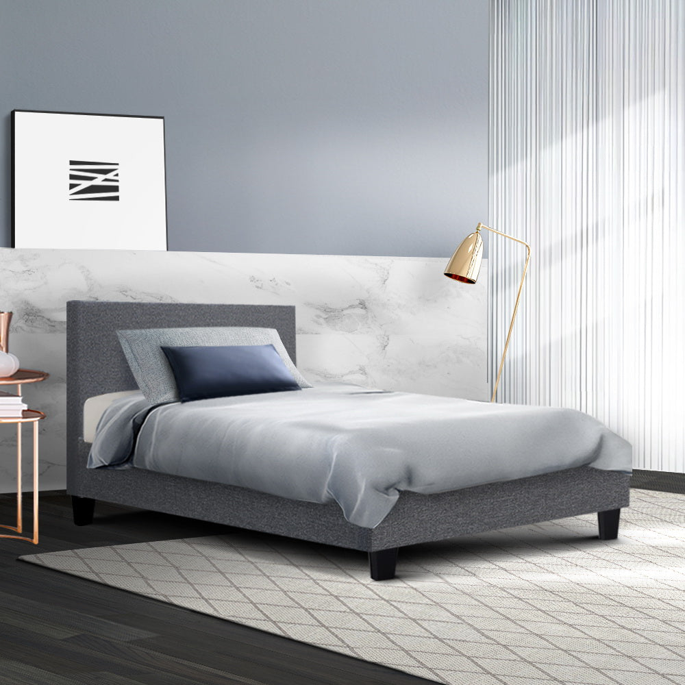 Bed Frame Fabric - Grey Single - image8