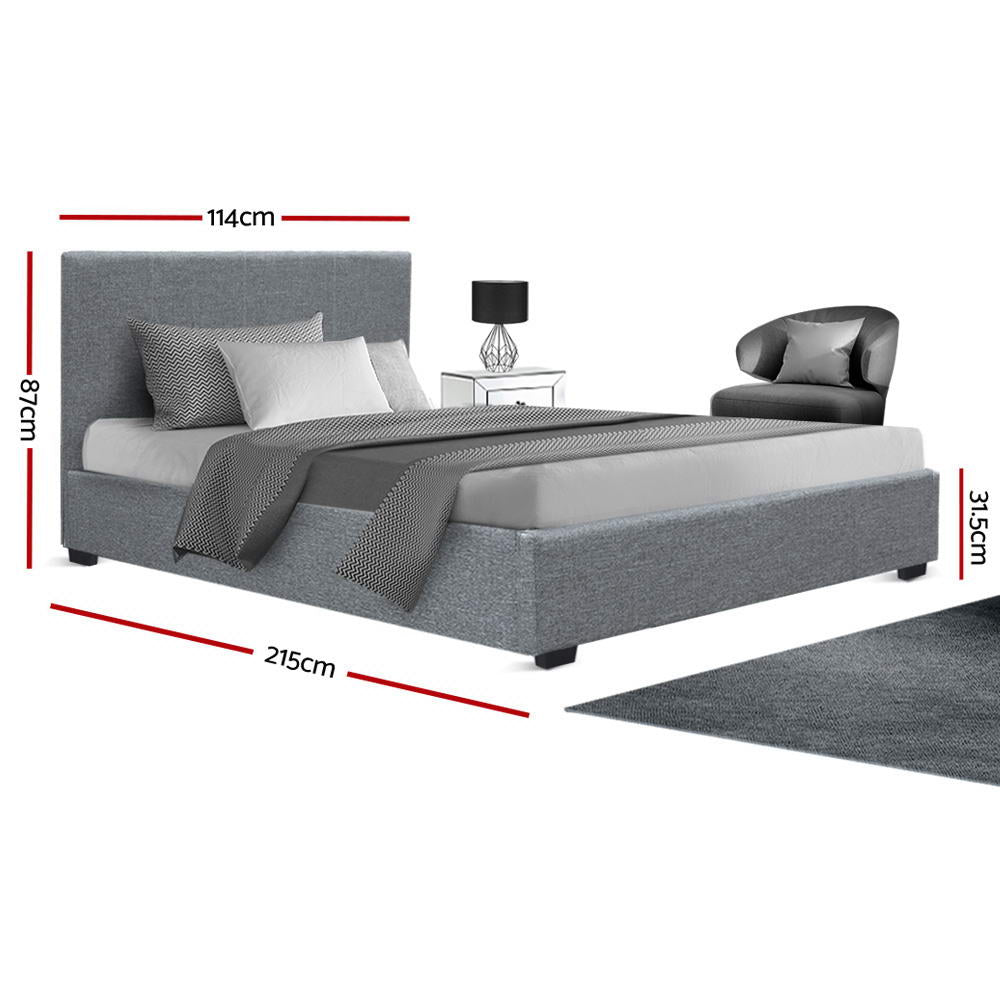 Bed Frame Fabric - Grey King Single - image2
