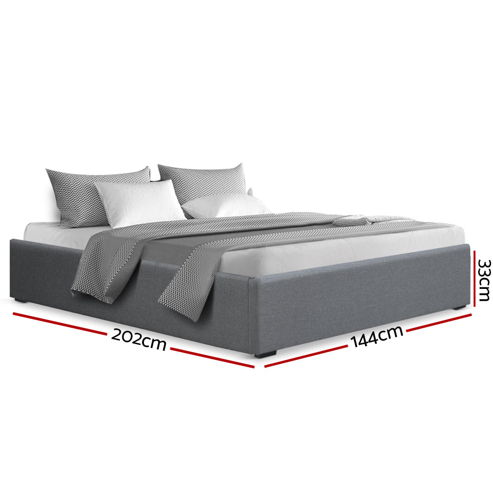 Double Full Size Gas Lift Bed Frame Base With Storage Platform Fabric - image2