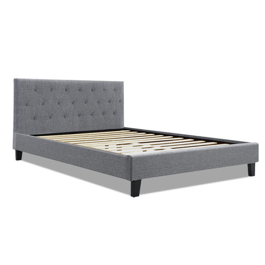 Vanke Bed Frame Fabric- Grey Queen - image1