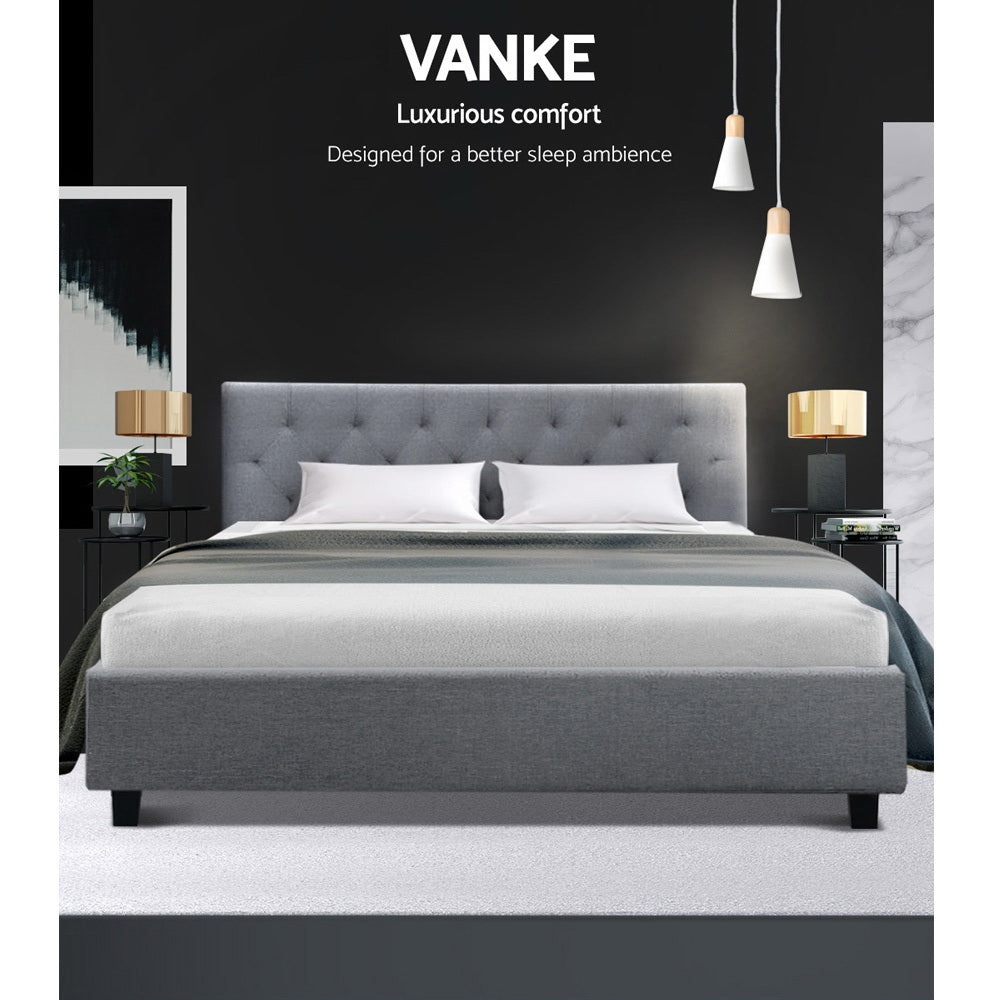 Vanke Bed Frame Fabric- Grey Queen - image3