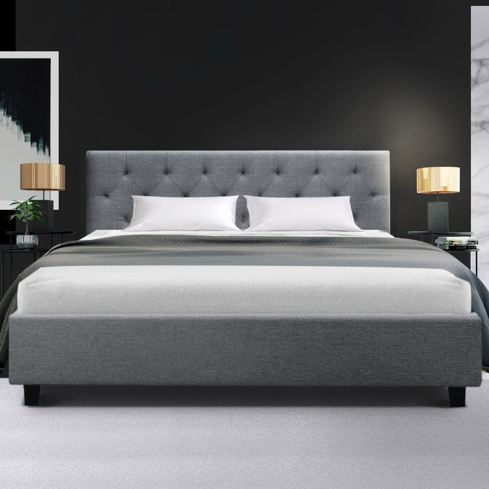 Vanke Bed Frame Fabric- Grey Queen - image7