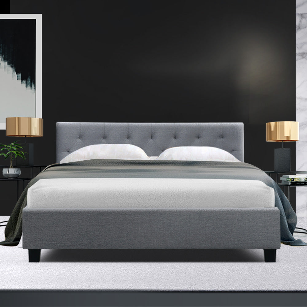 Vanke Bed Frame Fabric- Grey Queen - image8
