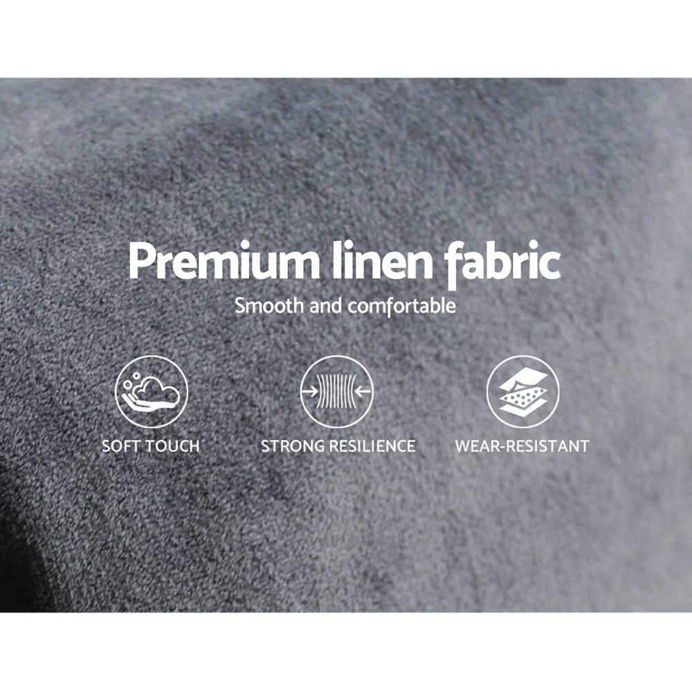 King Size Fabric Bed Headboard - Grey - image6