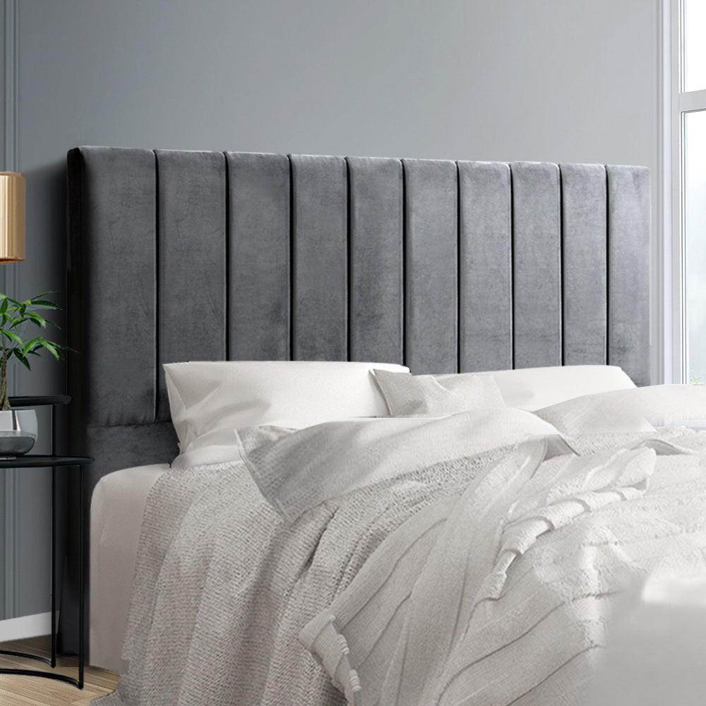 King Size Fabric Bed Headboard - Grey - image7