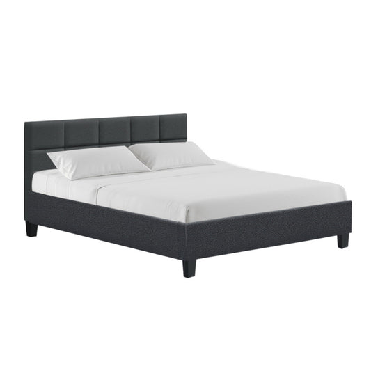 Tino Bed Frame Fabric - Charcoal Queen - image1