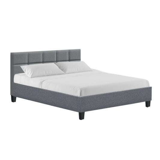 Tino Bed Frame Fabric - Grey Queen - image1