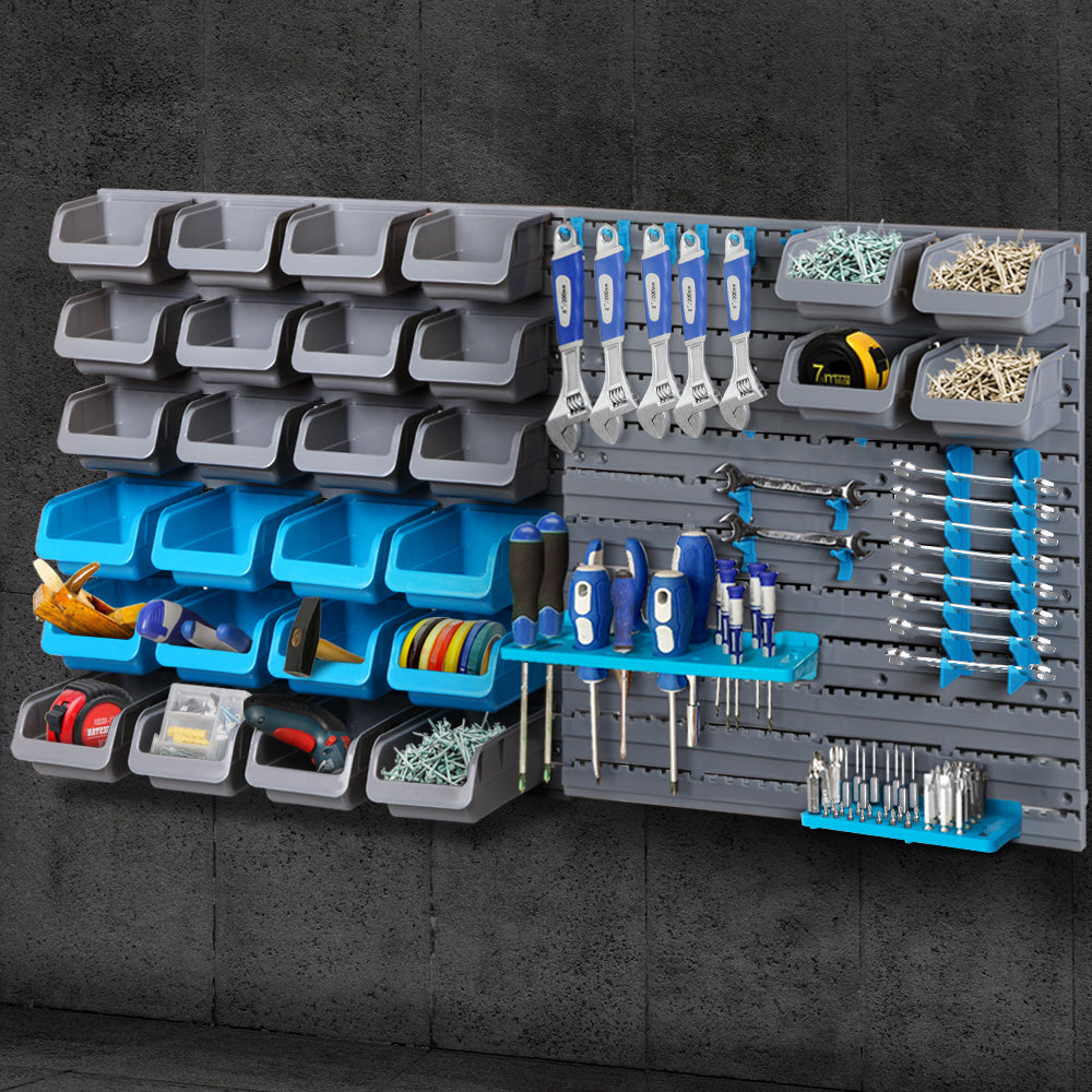 44 Bin Wall Mounted Rack Storage Organiser - image14