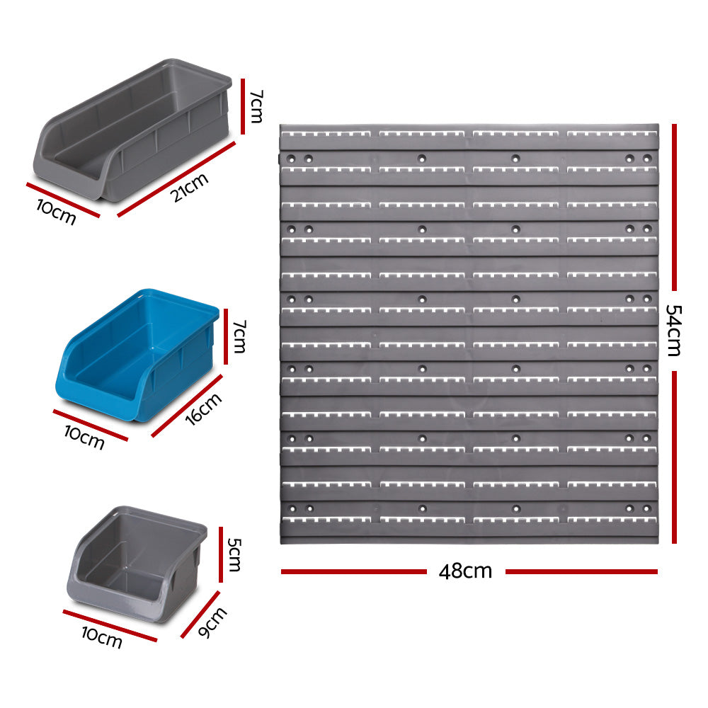 48 Bin Wall Mounted Rack Storage Organiser - image9