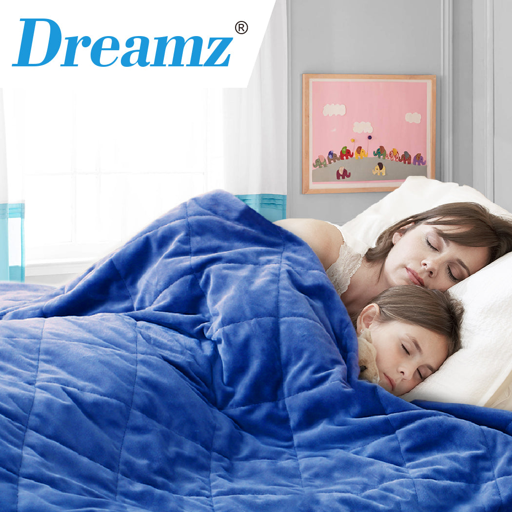 DreamZ 11KG Adults Size Anti Anxiety Weighted Blanket Gravity Blankets Blue - image15
