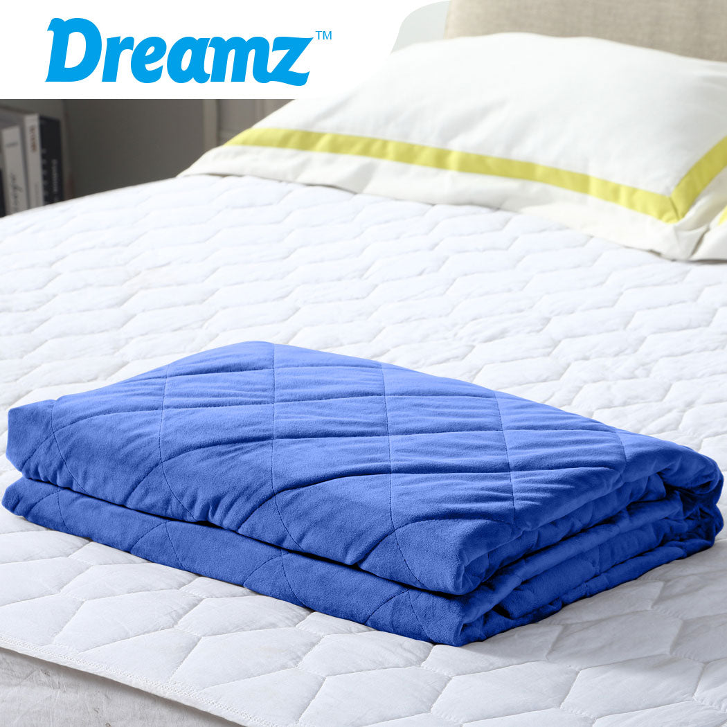 DreamZ 11KG Adults Size Anti Anxiety Weighted Blanket Gravity Blankets Blue - image16