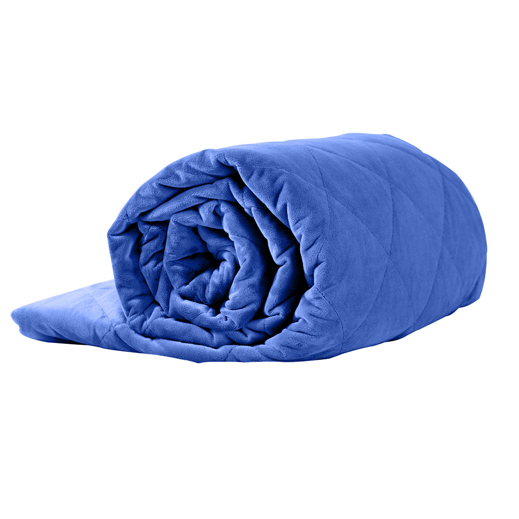 DreamZ 9KG Adults Size Anti Anxiety Weighted Blanket Gravity Blankets Royal Blue - image10