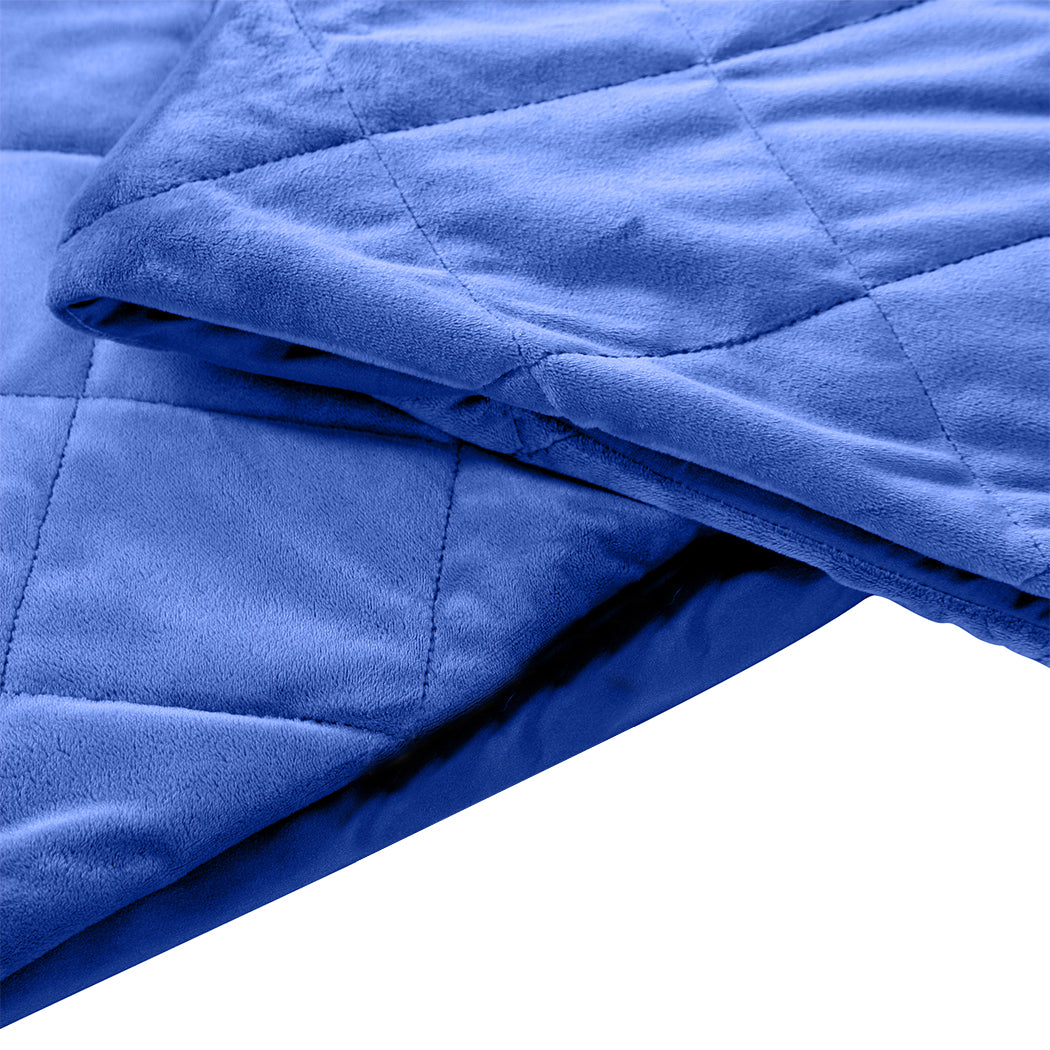 DreamZ 9KG Adults Size Anti Anxiety Weighted Blanket Gravity Blankets Royal Blue - image12