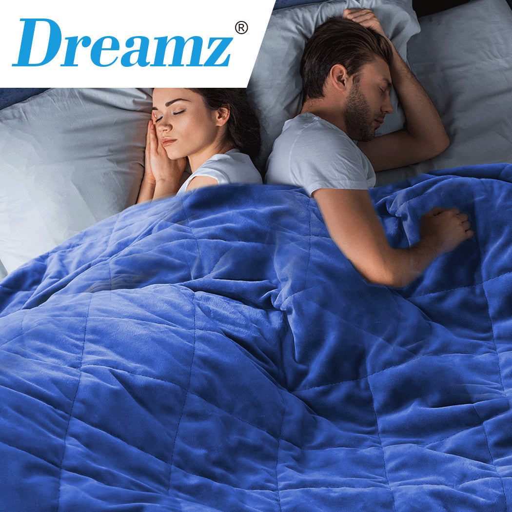 DreamZ 9KG Adults Size Anti Anxiety Weighted Blanket Gravity Blankets Royal Blue - image15