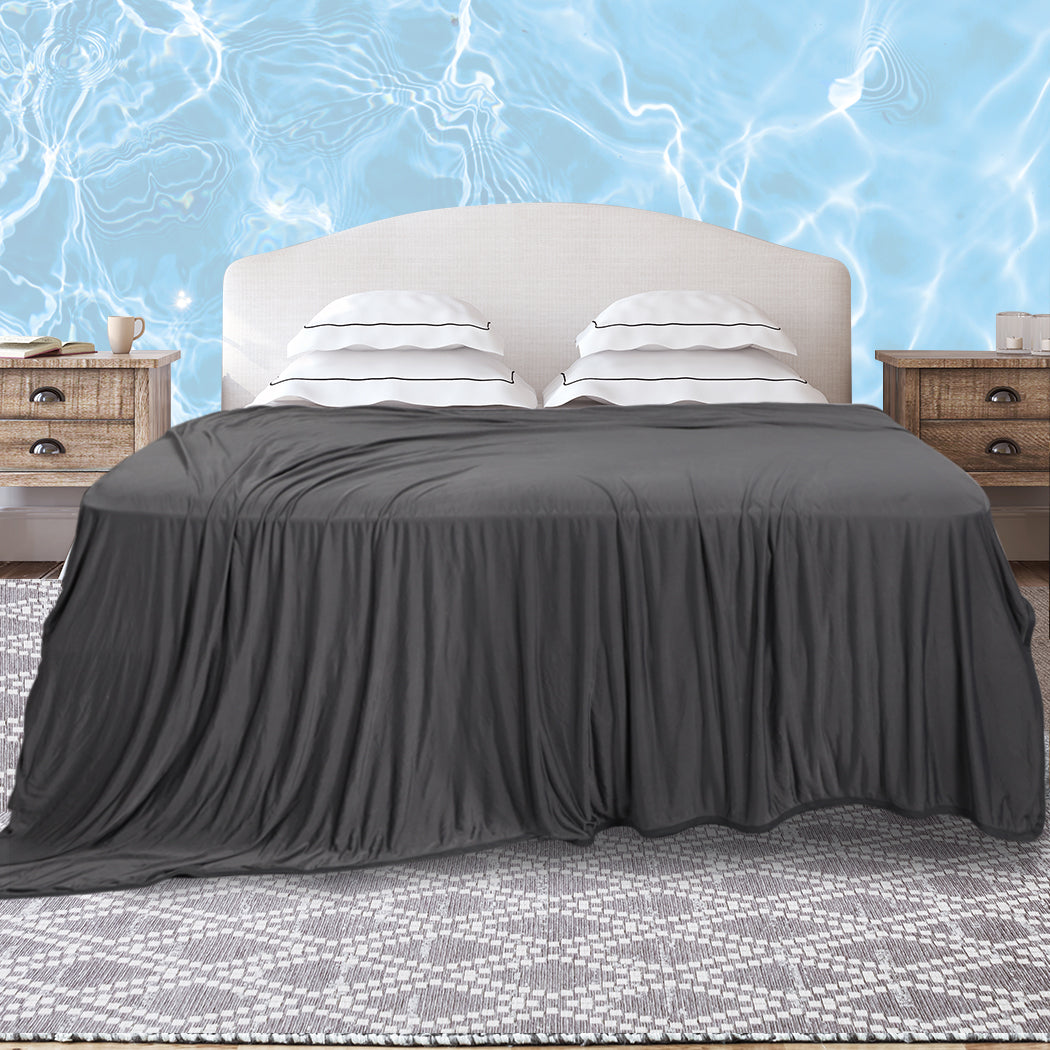 DreamZ Throw Blanket Cool Summer Soft Sofa Bed Sheet Rug Luxury Single Grey - image7