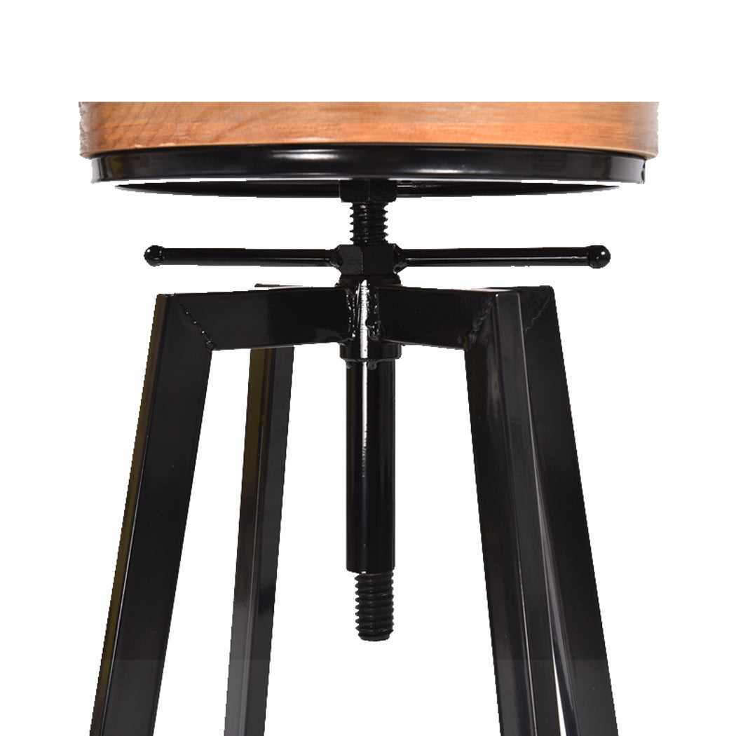 Industrial Bar Stools Kitchen Stool Wooden Barstools Swivel Chair Vintage - image5