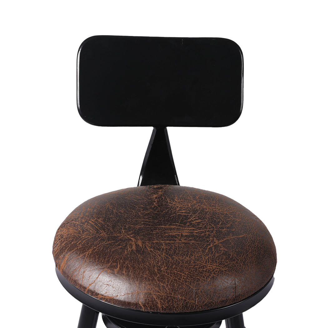 Industrial Bar Stools Kitchen Stool PU Leather Barstools Swivel Chair - image4