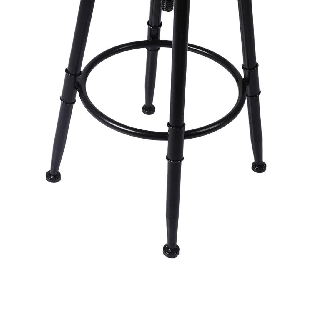 Industrial Bar Stools Kitchen Stool PU Leather Barstools Swivel Chair - image5