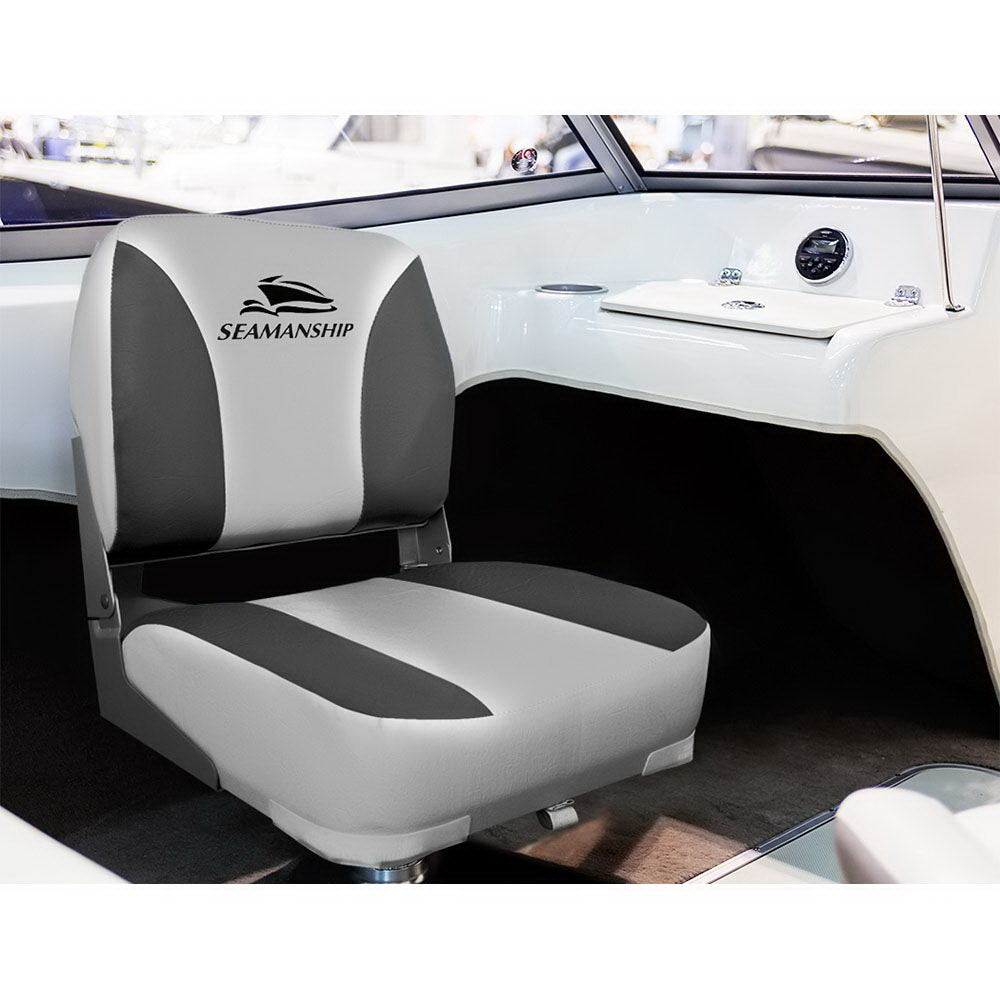 Set of 2 Folding Swivel Boat Seats - Grey - image10