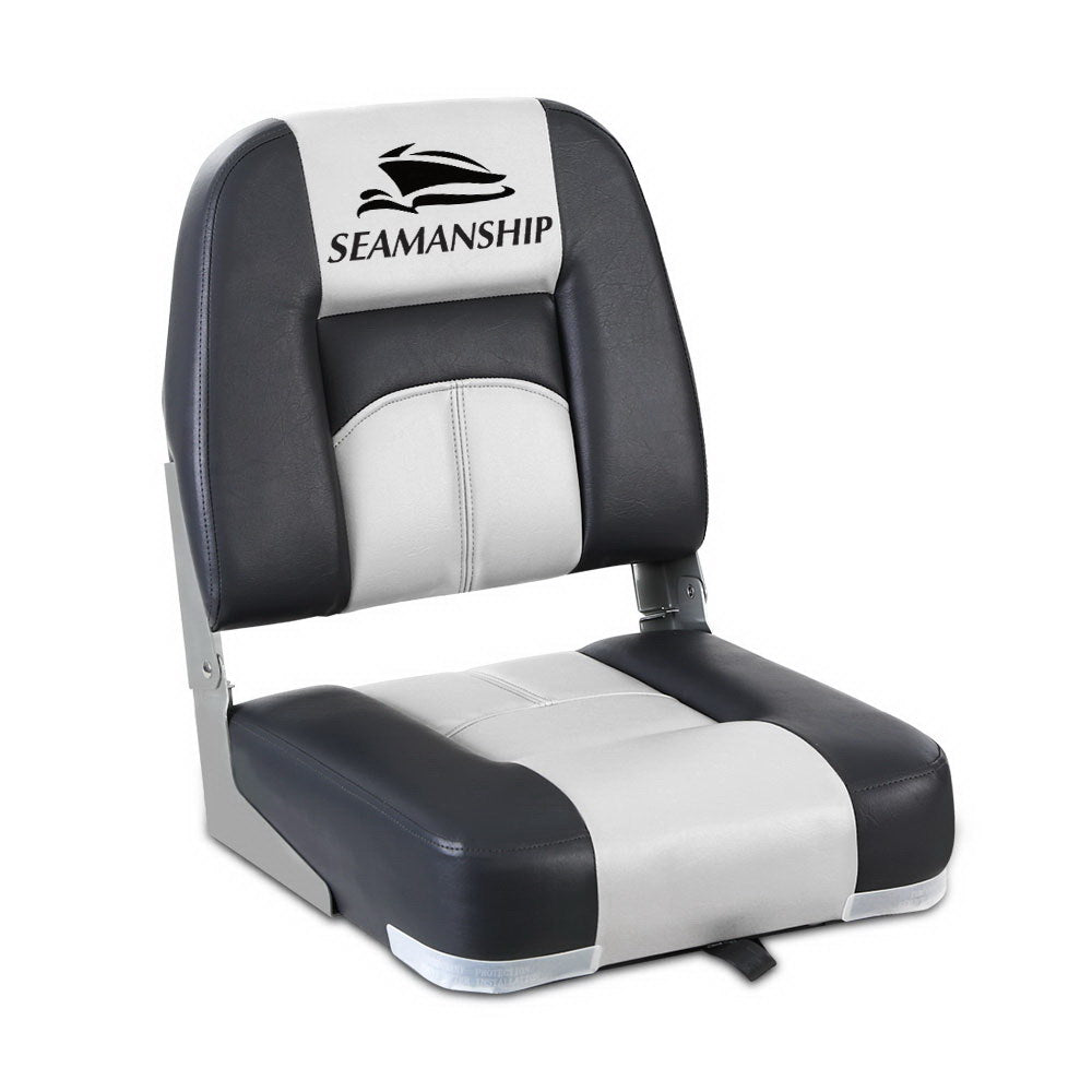 2X Folding Boat Seats Seat Marine Seating Set Swivels All Weather - image1