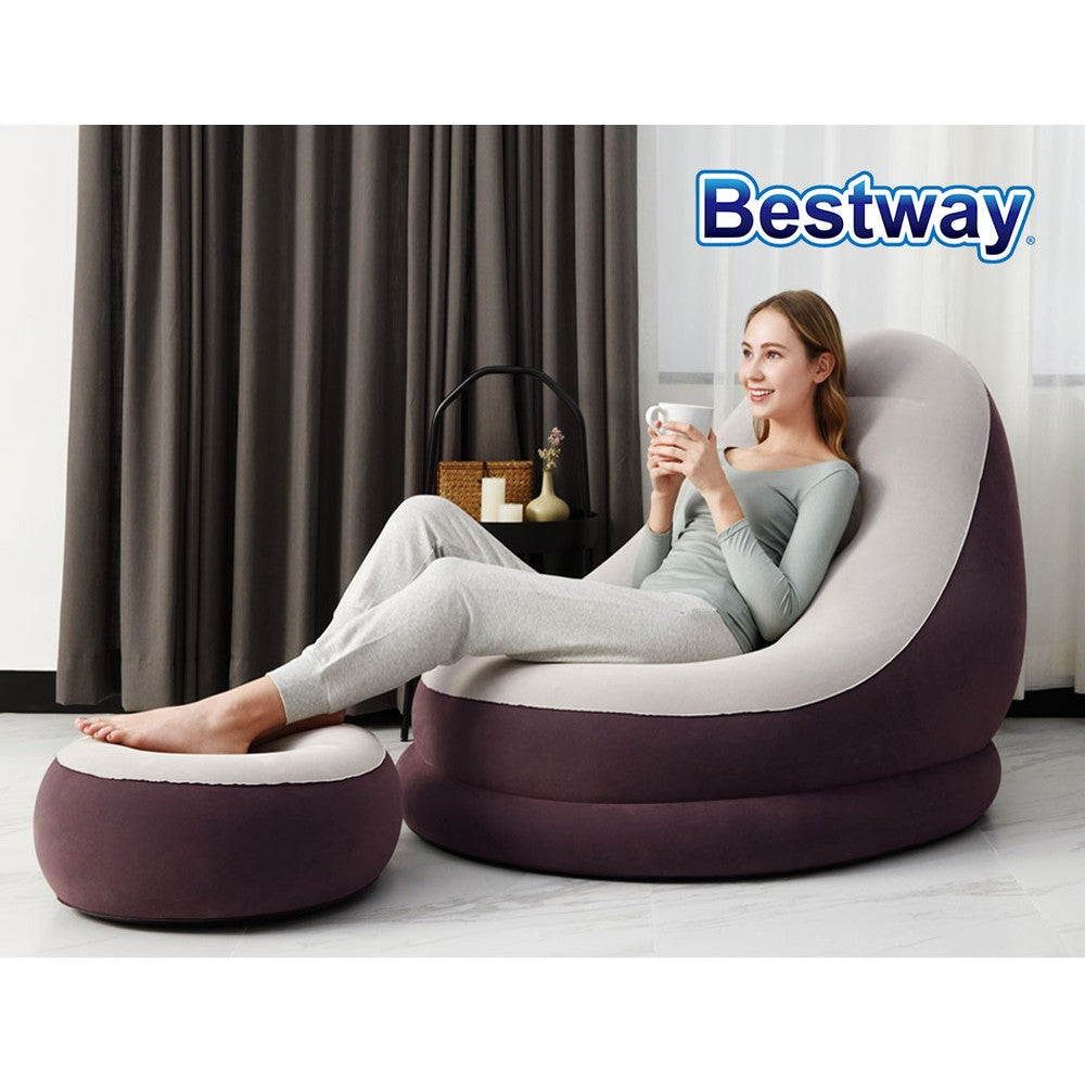 Inflatable Air Chair Seat Couch Lazy Sofa Lounge Blow Up Ottoman - image7