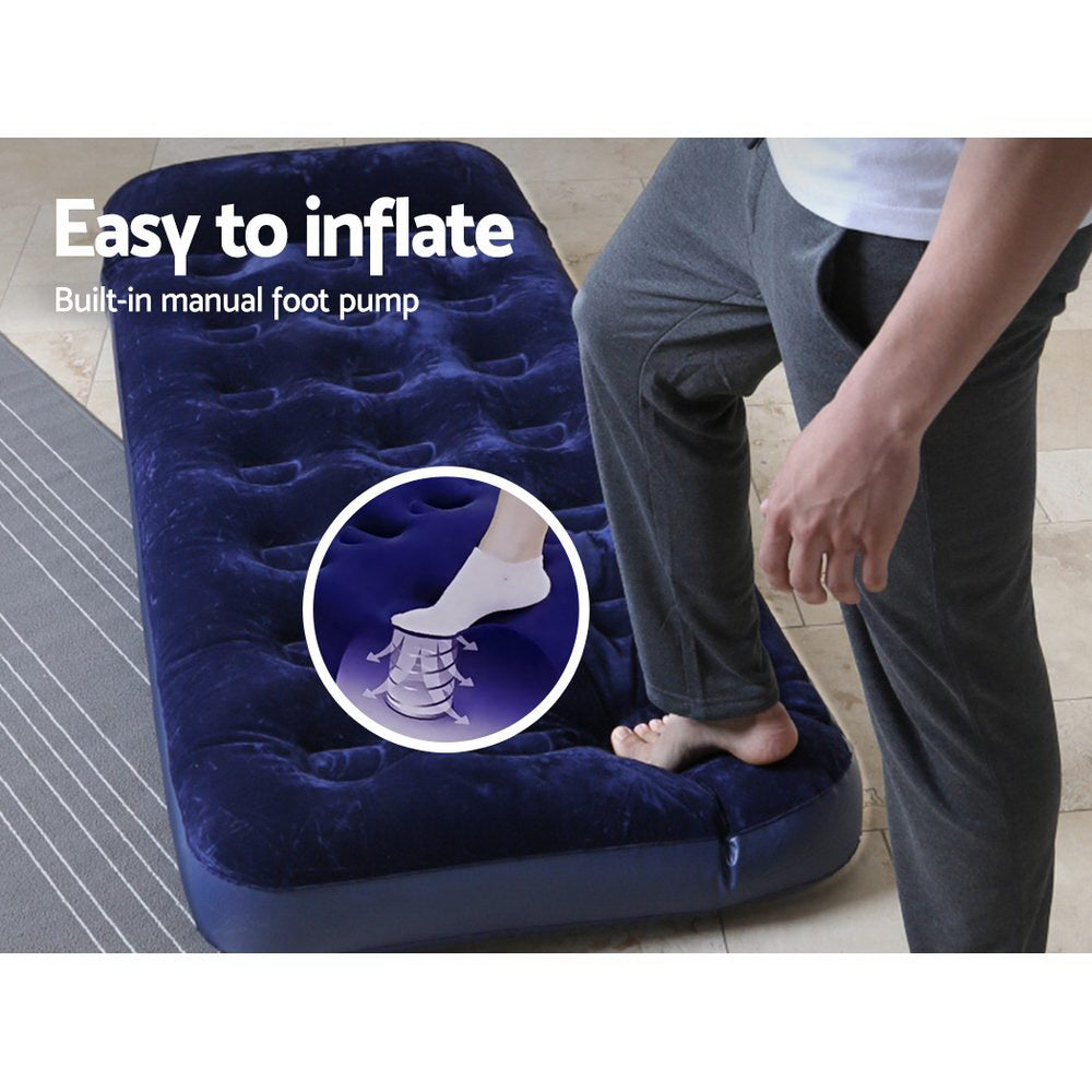 Single Size Inflatable Air Mattress - Navy - image5