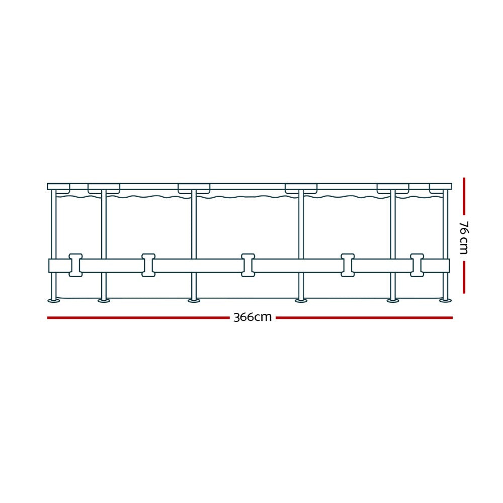 Swimming Pool Above Ground Pools Filter Pump 3.66M Power Steel Frame - image2