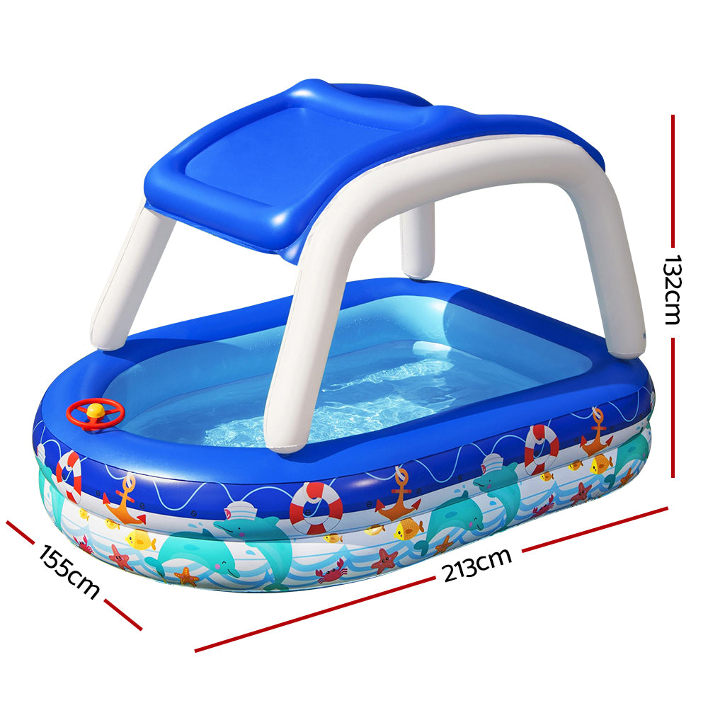 Kids Play Pools Above Ground Inflatable Swimming Pool Canopy Sunshade - image2