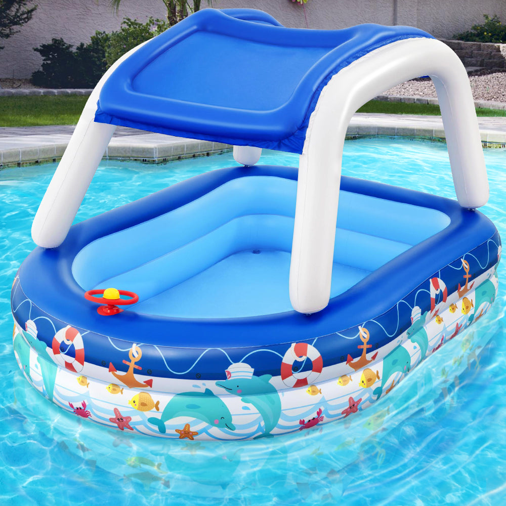 Kids Play Pools Above Ground Inflatable Swimming Pool Canopy Sunshade - image8