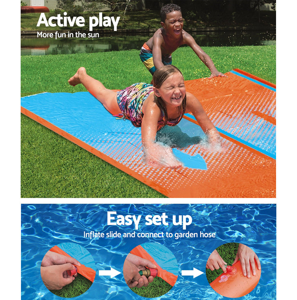 Inflatable Water Slip Slide Double Kids Splash Toy Outdoor Play 4.88M - image6